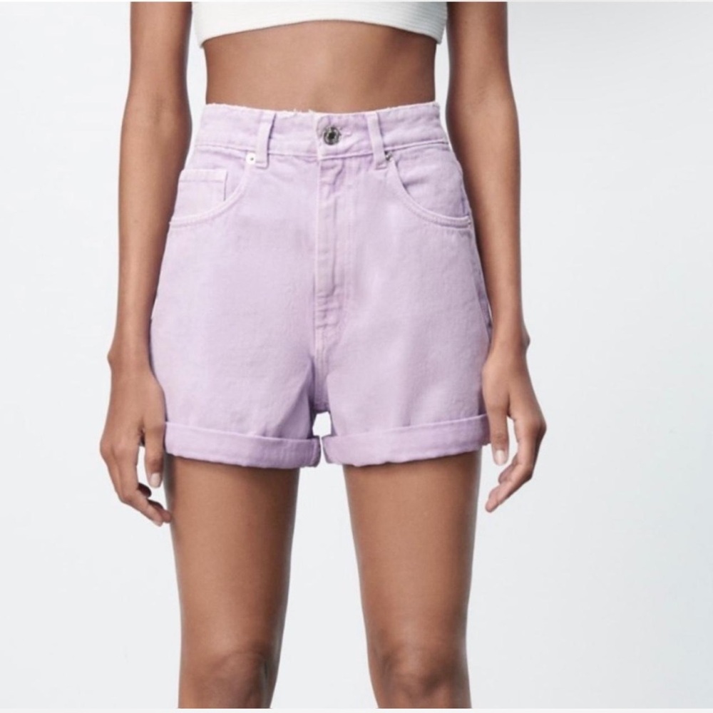 Zara Lilac High-Waisted Women's Shorts